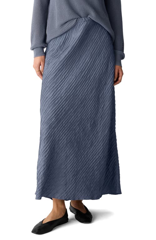 Eileen Fisher Stretch Silk Bias Cut Midi Skirt In Gray