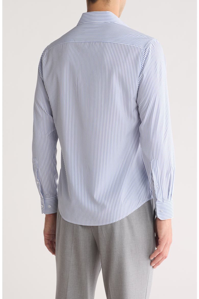 Slim Fit Stripe Dress Shirt, Alternate, color, WHITE/ BLUE