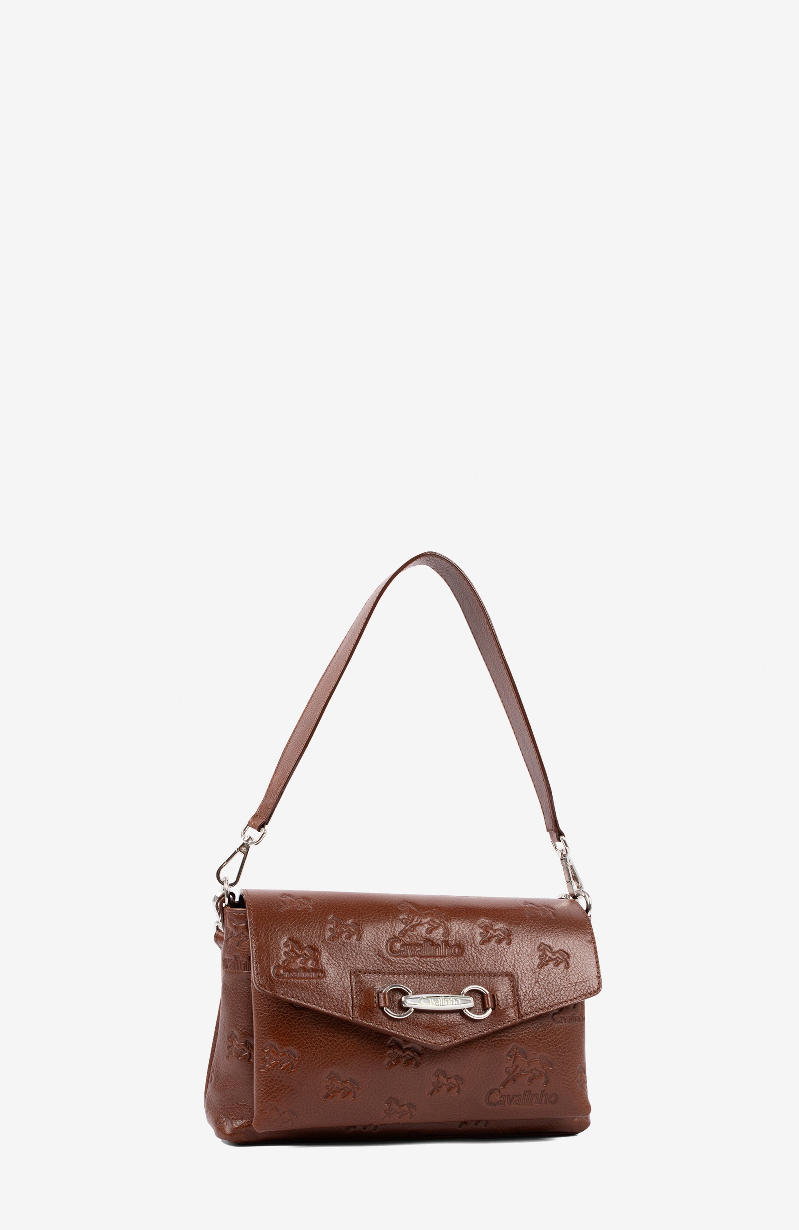 Cavalo Lusitano 546 Embossed Leather Handbag, Alternate, color, Camel Brown