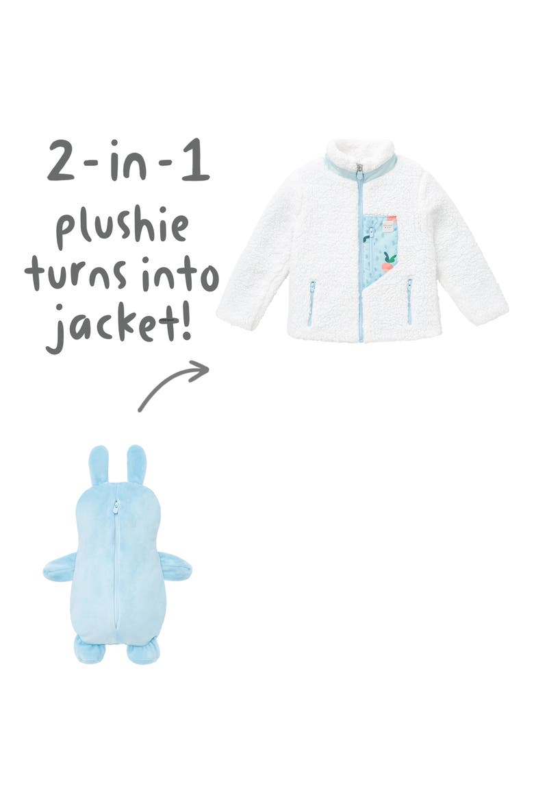 Kids' Benne the Bunny 2-in-1 Stuffed Animal Faux Fur Jacket, Alternate, color, WHITE