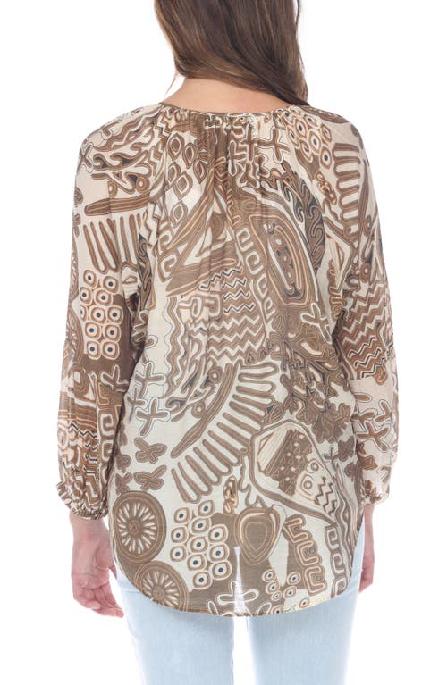 Rain And Rose Print High-low Top In As Is