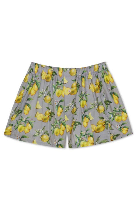 Organic Cotton Watercolor Lemons Boxer Short