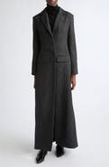 Meruert Tolegen Herringbone Linen & Wool Blend Tailored Overcoat