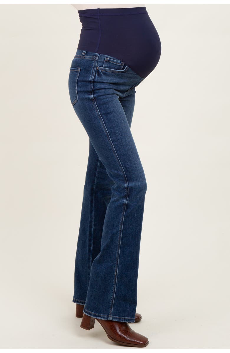 PinkBlush Wash Super High Rise Bootcut Maternity Jeans, Alternate, color, Navy Blue