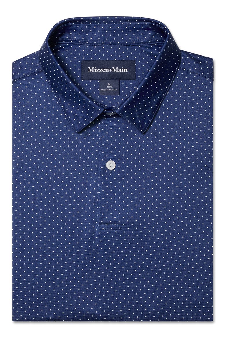 Versa Trim Fit Midnight Navy Dot Polo, Alternate, color, MIDNIGHT NAVY DOT