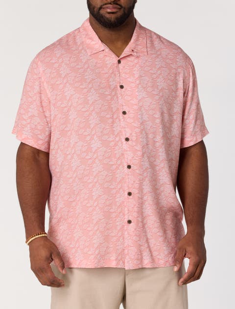 Big & Tall  Tonal Dot Floral Sport Shirt