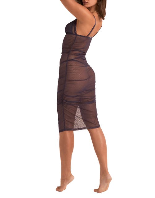 Adore Me Marietta Bodycon Slip & G-string Set Lingerie In Purple