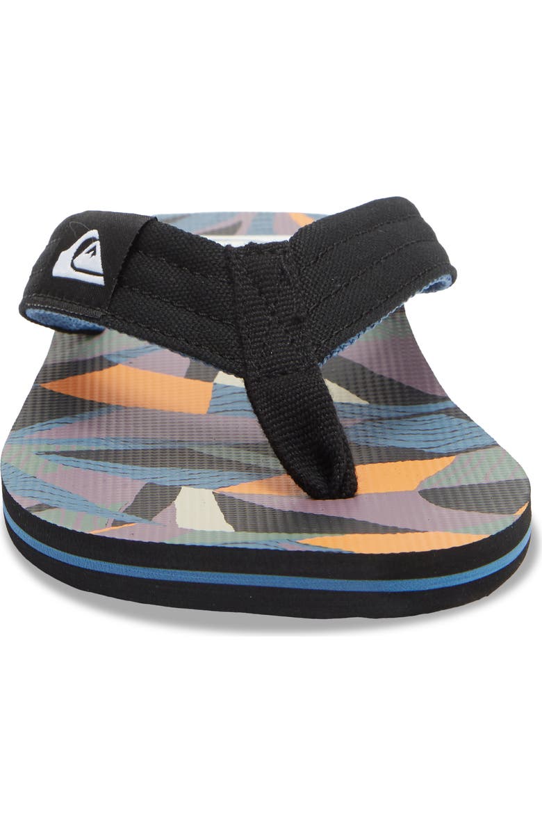 Quiksilver Molokai Layback II Flip Flop, Alternate, color, Black/ Orange/ Green