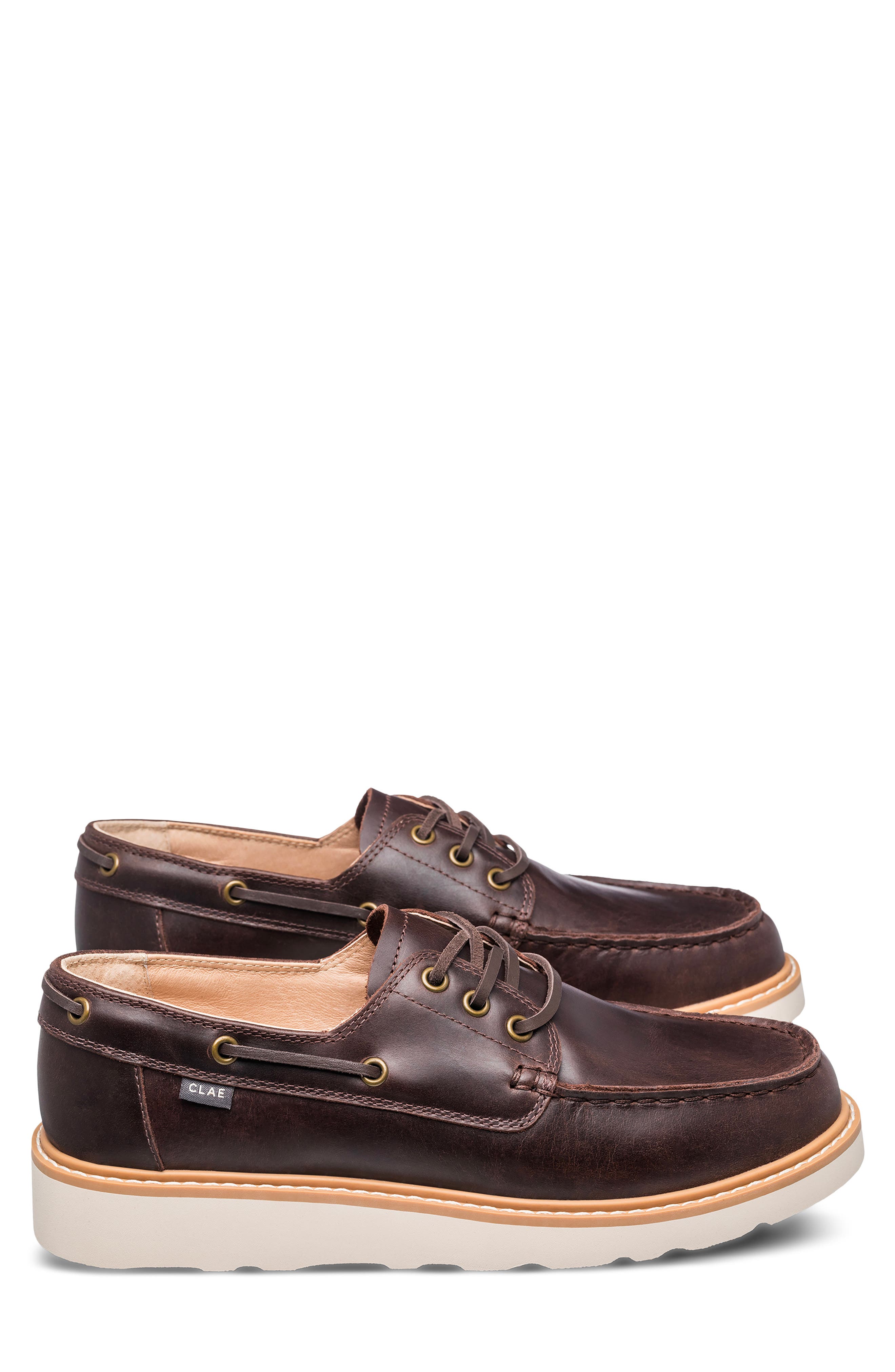 CLAE Carter Boat Shoe, Alternate, color, Walrus Brown Leather