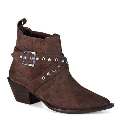 FUNKY TUNE Suede Studded Ankle Bootie