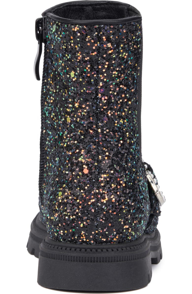 OLIVIA MILLER Kids' Astro Pop Glitter Boot, Alternate, color, Black Multi