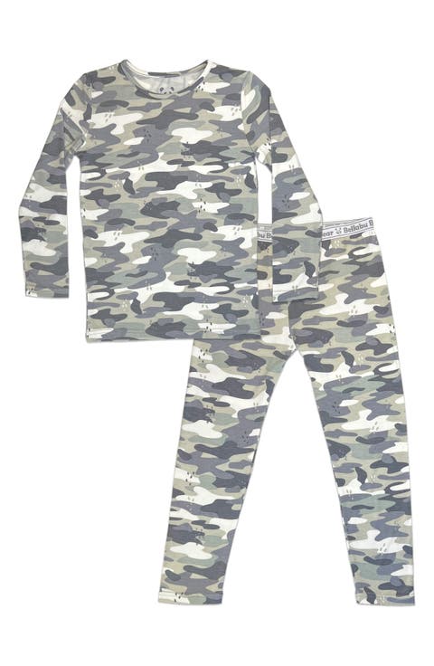 Kids' Grey Camo Fitted Two-Piece Pajamas (Baby, Toddler & Little Kid)