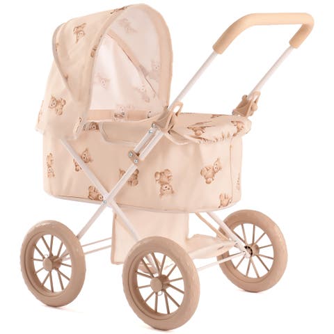 Teddy My First Doll Pram, Beige & Bear, Convertible 2 In 1, Kids 2+