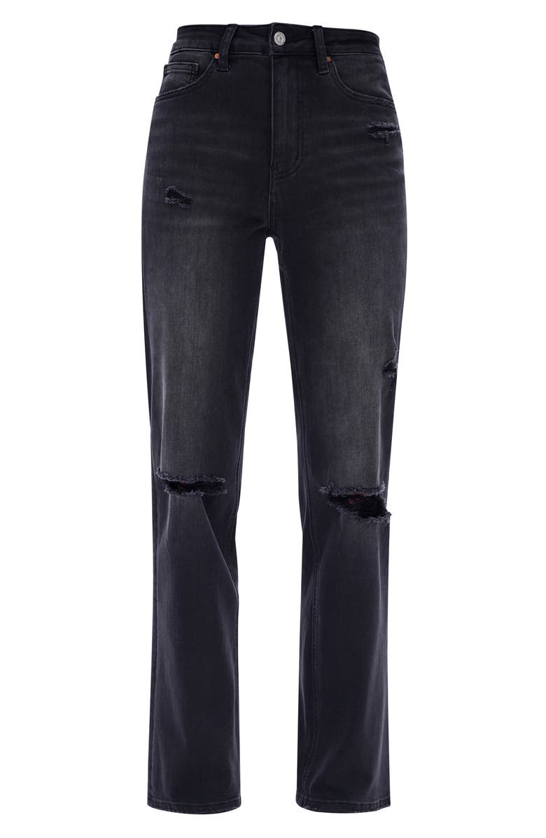 Bayeas High Waist Distressed Flare Jeans, Alternate, color, Black Rock