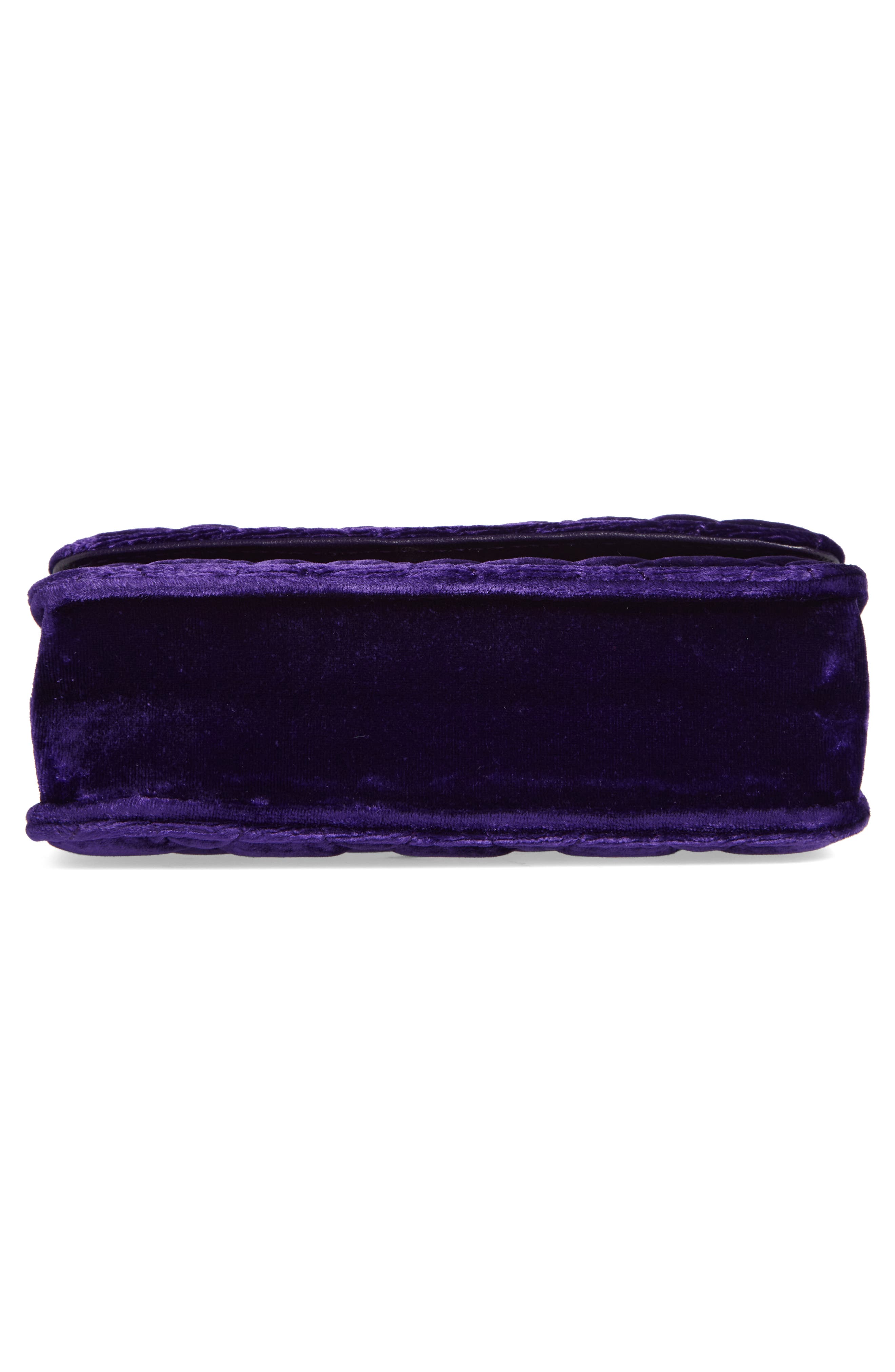 Kira Chevron Velvet Mini Top Handle Chain Wallet, Alternate, color, DEEP CHAROITE