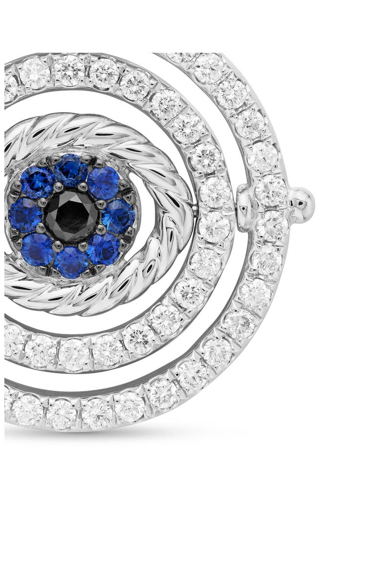 Evil Eye Mobile Amulet in 18K White Gold with Pavé Blue Sapphire and Diamonds, Alternate, color, BLUE SAPPHIRE/WHITE GOLD