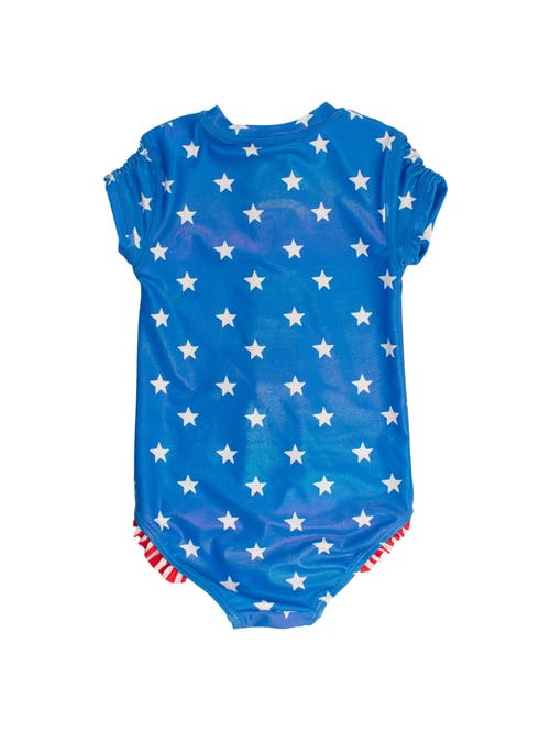 Shop Rufflebutts Girls Short Sleeve Upf50+ One Piece Rash Guard