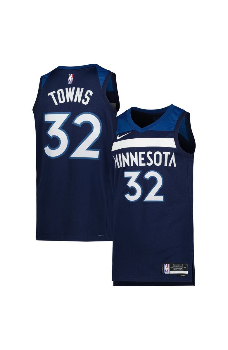 Nike Unisex Nike Karl-Anthony Towns Navy Minnesota Timberwolves Swingman Jersey - Icon Edition, Alternate, color, 