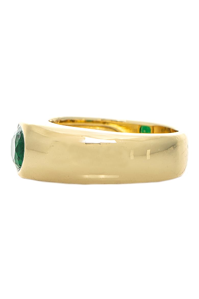 Cubic Zirconia Polished Band Ring, Alternate, color, EMERALD