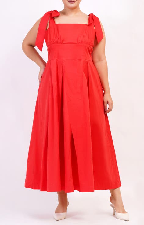 Penelope Bow Dress Poppy Red