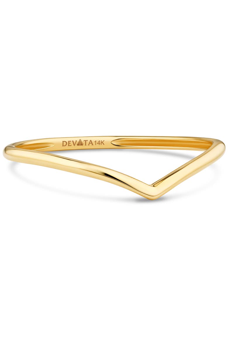 Chevron Stacking Ring in 14K Gold, Alternate, color, Yellow Gold