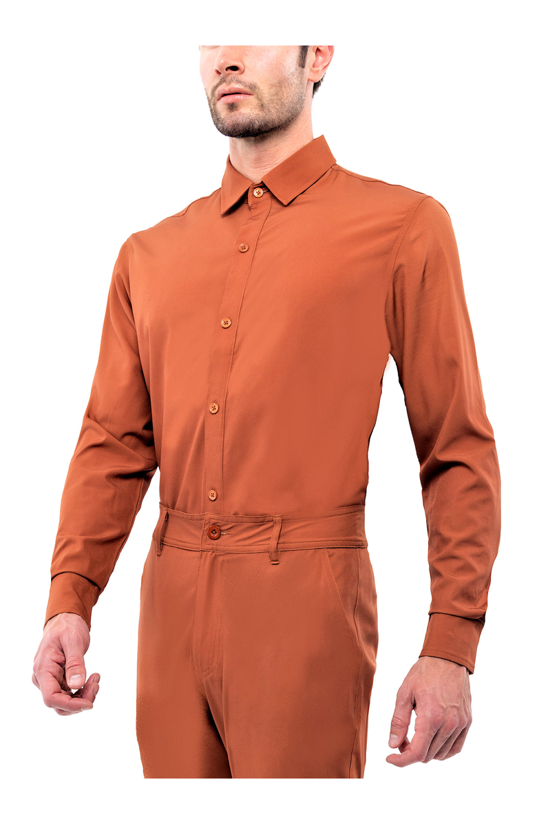 Dai Moda Men's Autumn Long Sleeve Shirt, Alternate, color, Rust