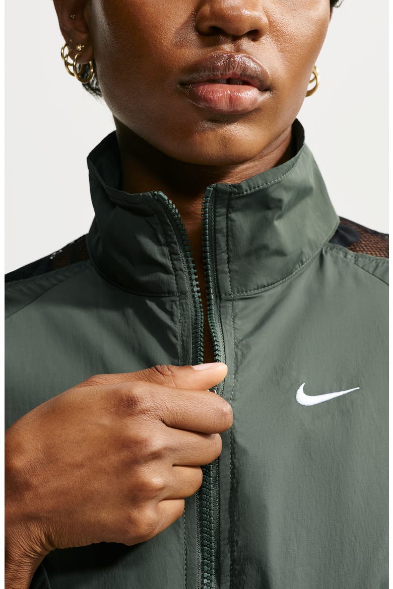 Sportswear Cropped Track Jacket, Alternate, color, CAMO GREEN/ BLACK/ WHITE