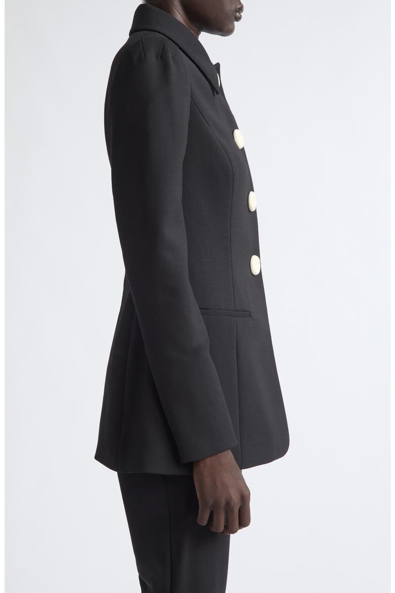 Collared Wool Blend Jacket, Alternate, color, BLACK