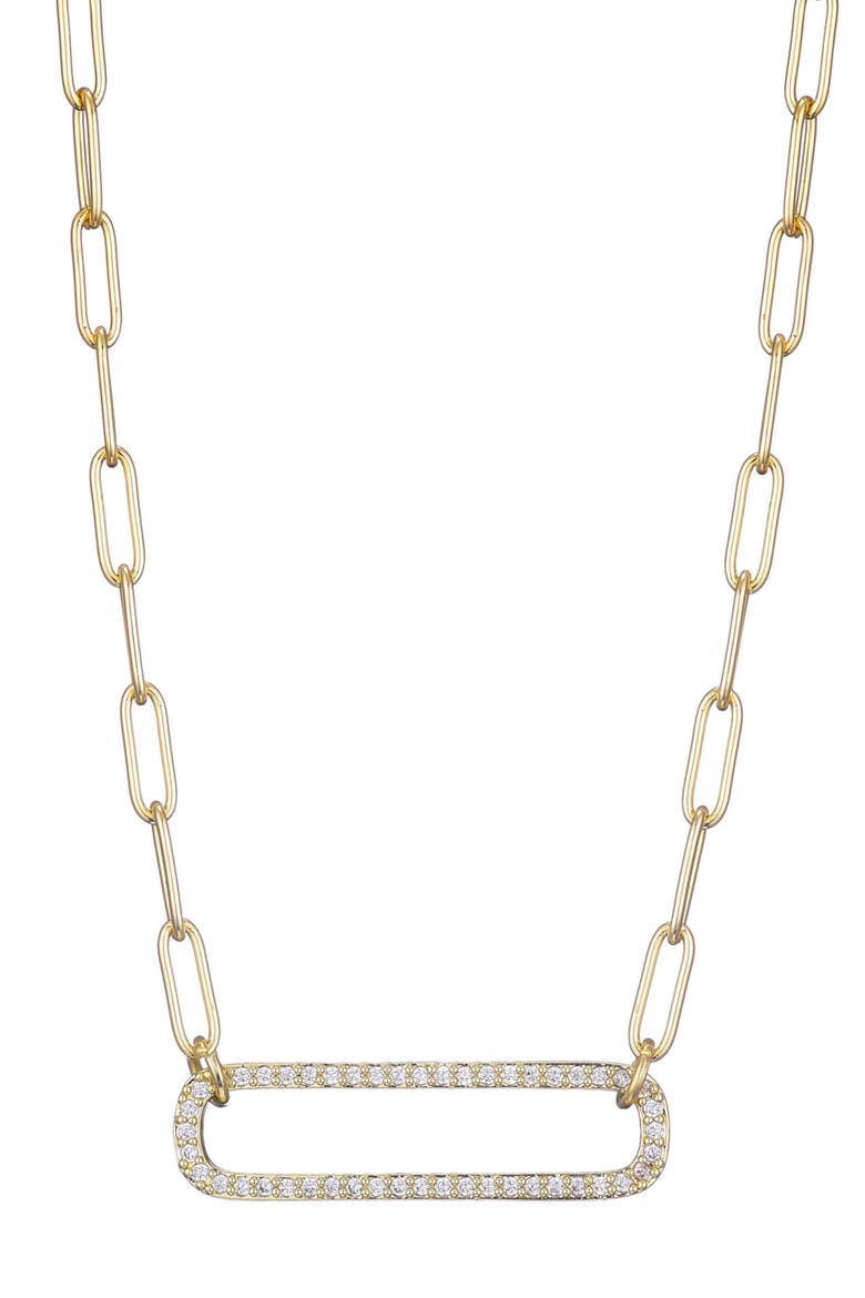 Cubic Zirconia Chain Necklace, Main, color, GOLD