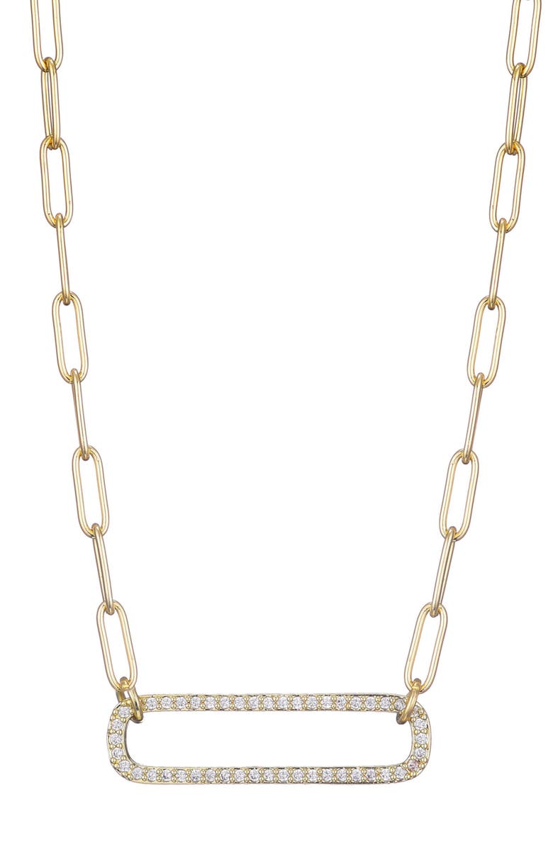 Adornia Cubic Zirconia Chain Necklace, Main, color, Gold