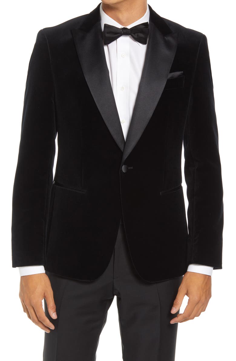 BOSS Black Velvet Tuxedo Jacket, Main, color, 