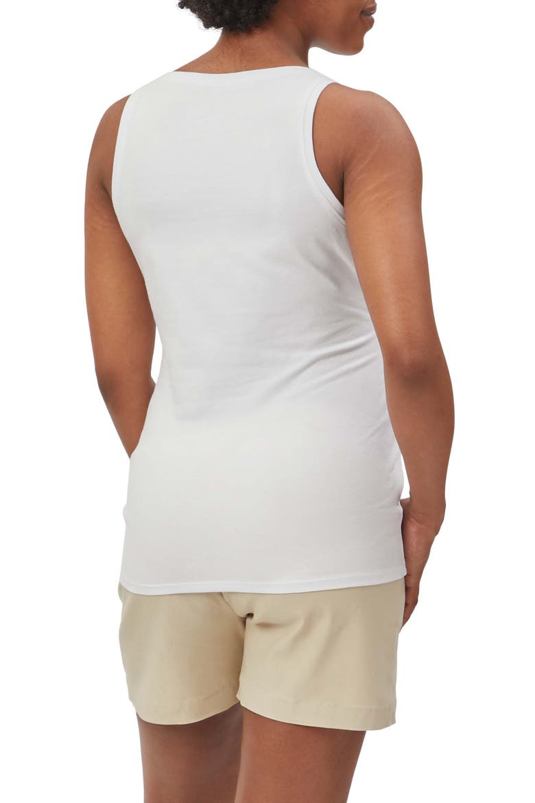 Pleated Maternity Tank, Alternate, color, WHITE