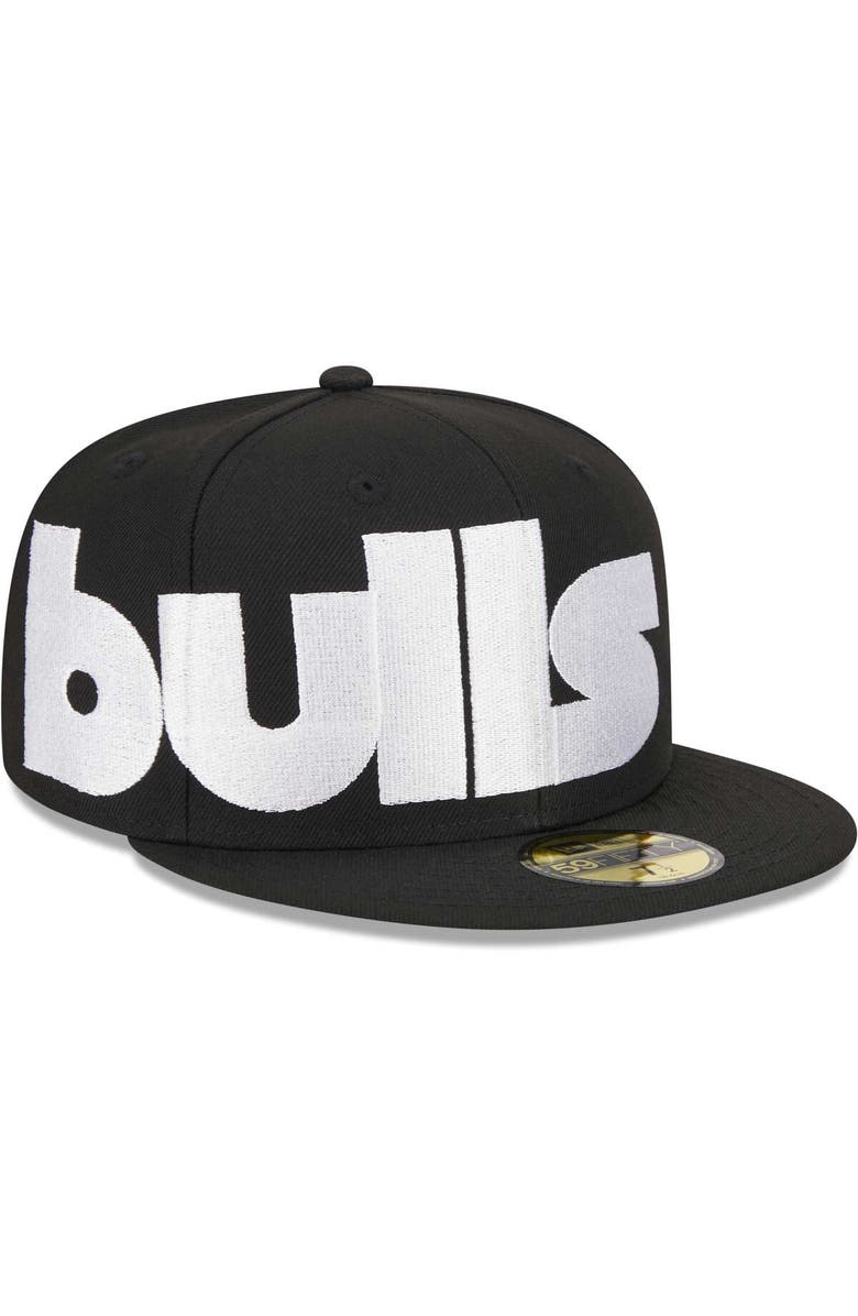 New Era Men's New Era Black Chicago Bulls Checkerboard UV 59FIFTY Fitted Hat, Main, color, 