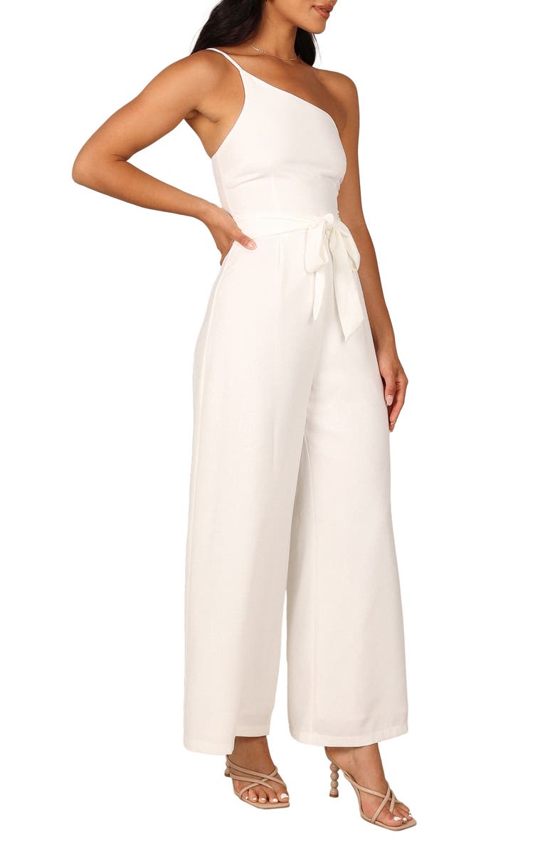 Petal & Pup Leyton Asymmetric Jumpsuit, Alternate, color, White