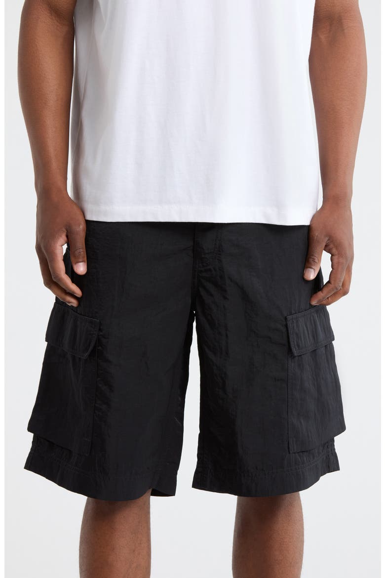 Solid Cargo Shorts, Main, color, BLACK