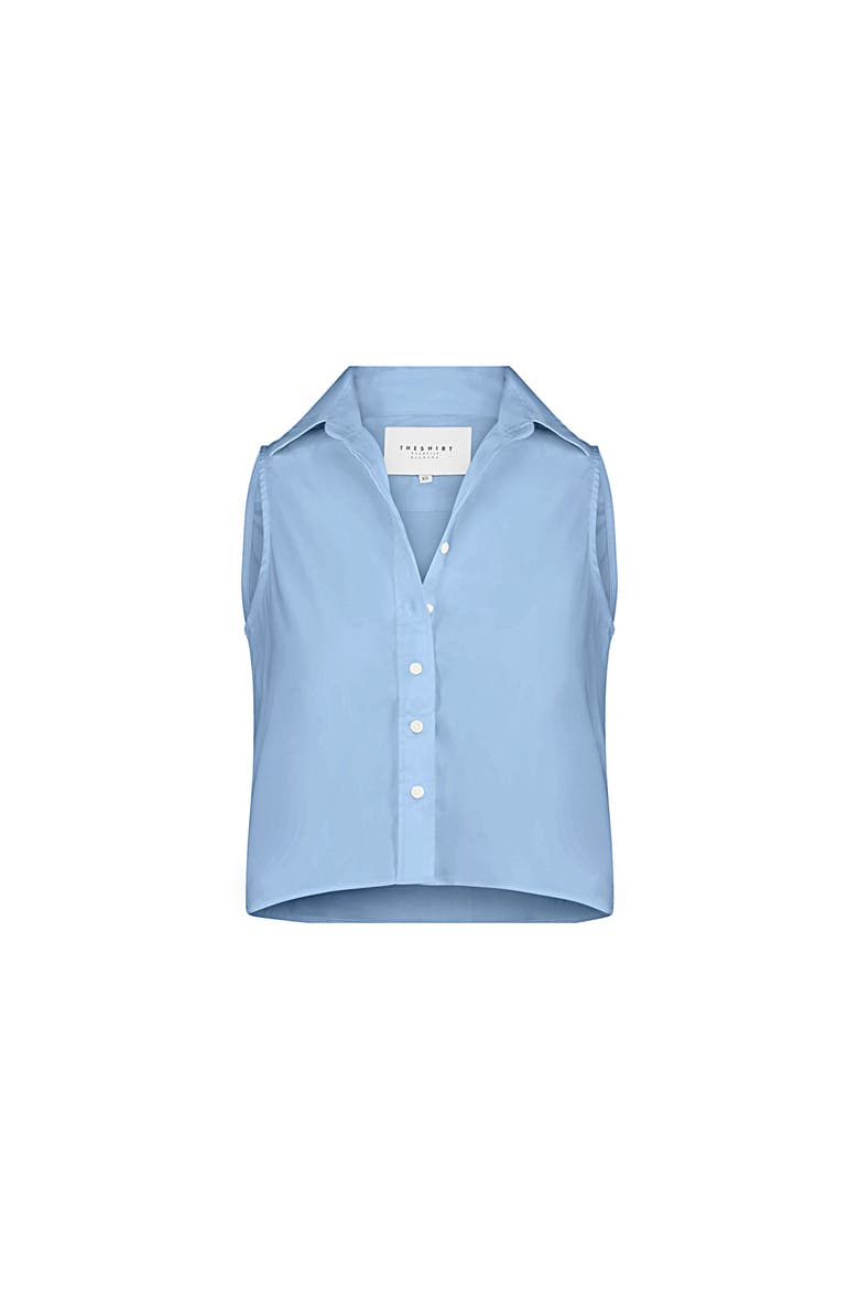 The Boxy Cropped Sleeveless Shirt, Alternate, color, Light Blue