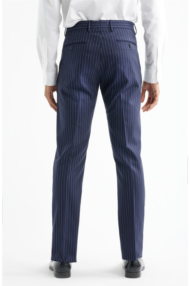 Noah Pinstripe Wool Blend Dress Pants, Alternate, color, NAVY