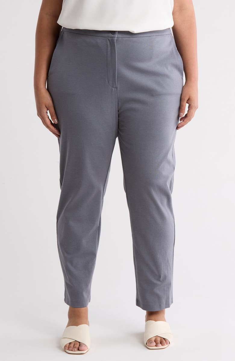 Eileen Fisher High Waist Slim Ankle Pants, Main, color, Steel