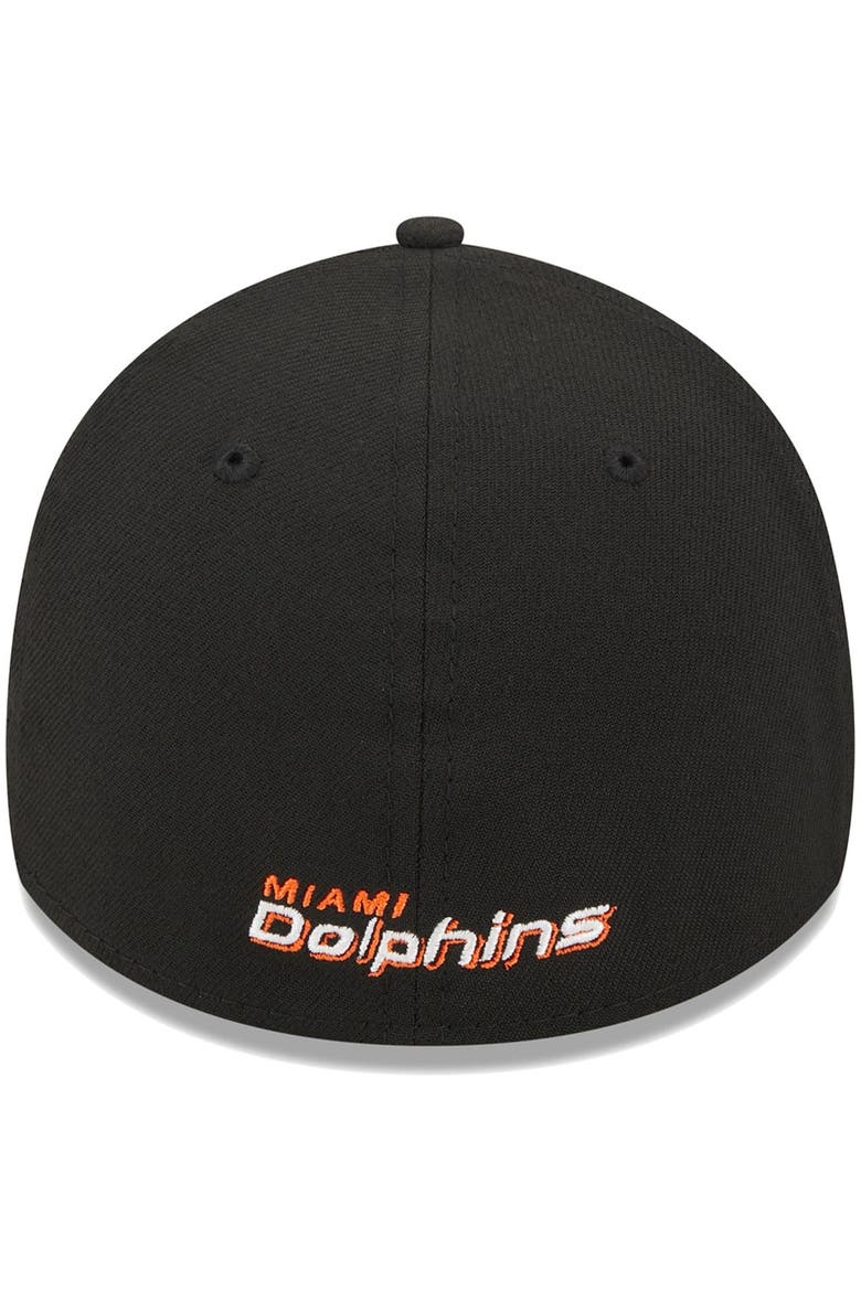 Men's New Era Black Miami Dolphins  Main 39THIRTY Flex Hat, Alternate, color, Black