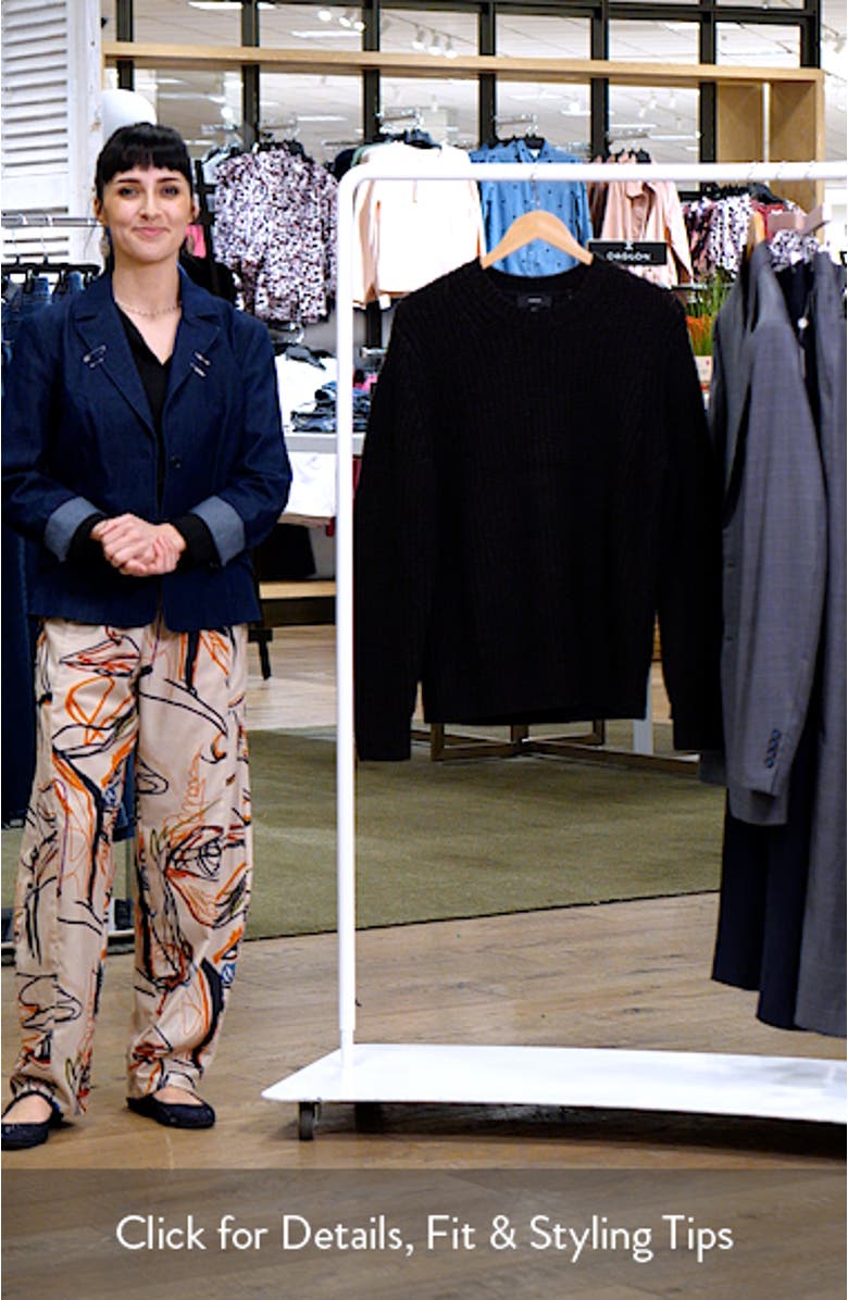 Shaker Stitch Merino Wool Crewneck Sweater, sales video thumbnail