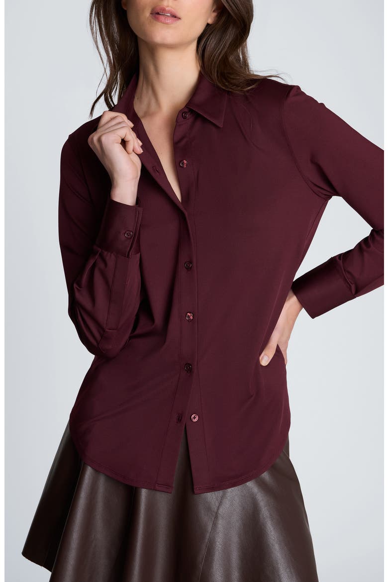 Long Sleeve Button Front Shirt, Main, color, SUGAR BEET