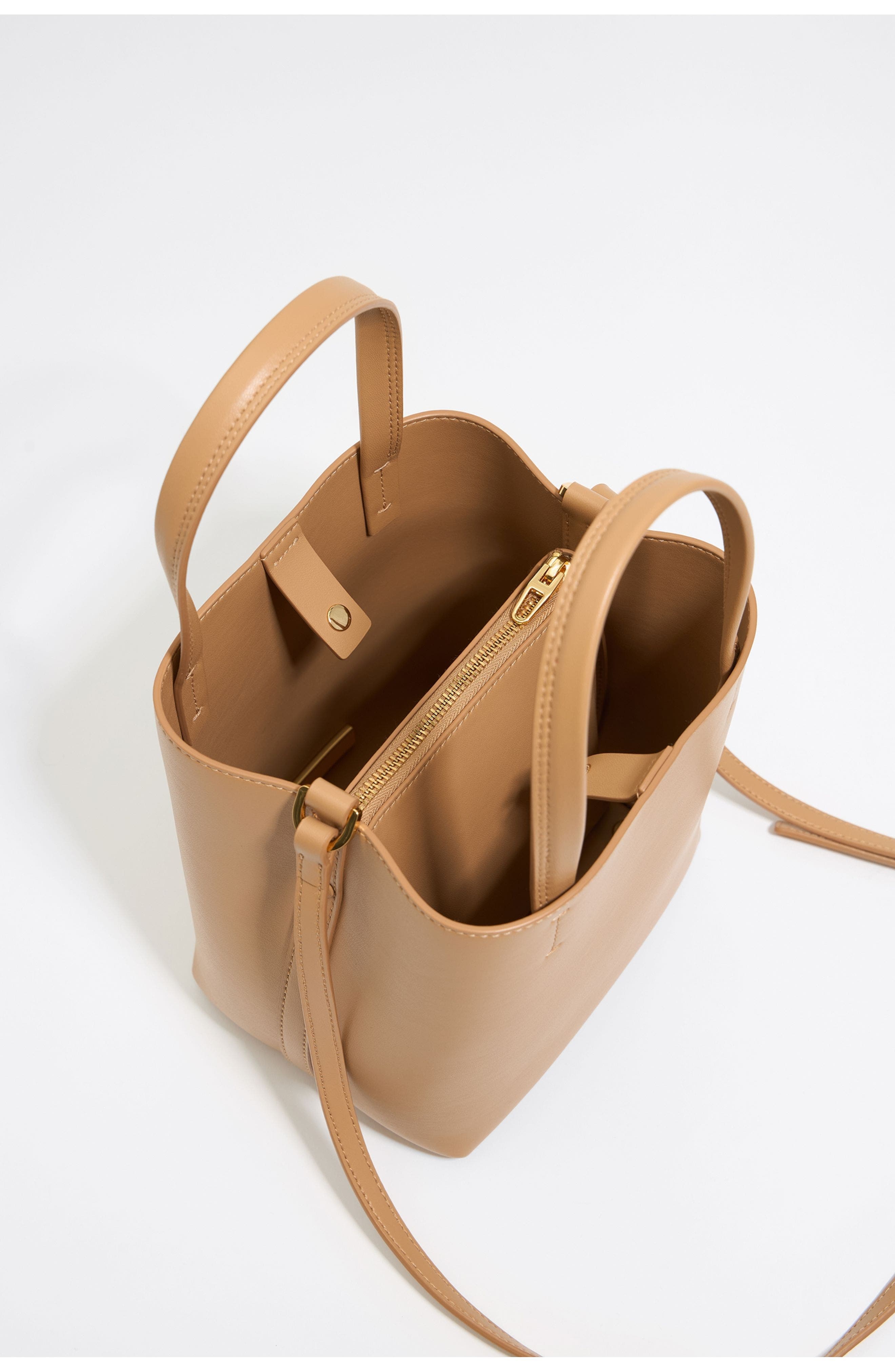 Bimba y Lola Small Stone Leather Chihuahua Bag, Alternate, color, Caramel