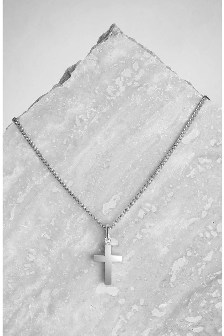 Sterling Silver Cross Pendant Necklace, Alternate, color, SILVER