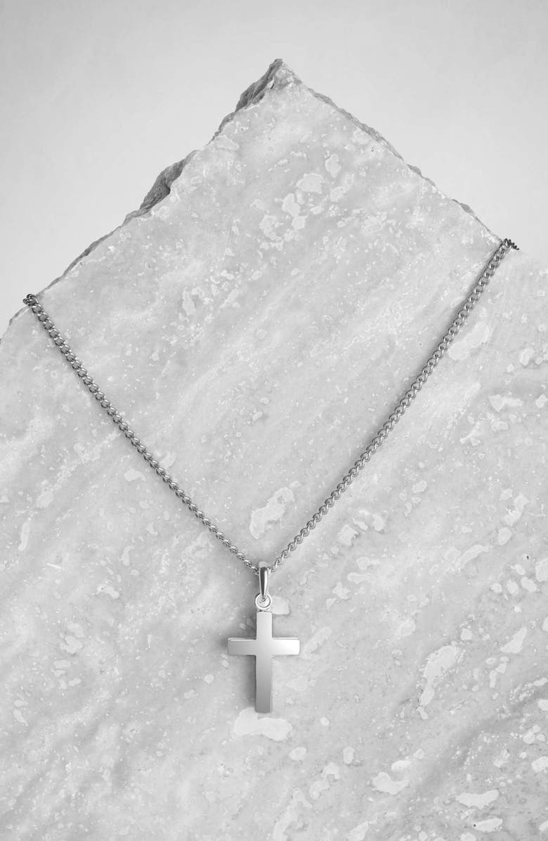 Vincero Sterling Silver Cross Pendant Necklace, Alternate, color, Silver