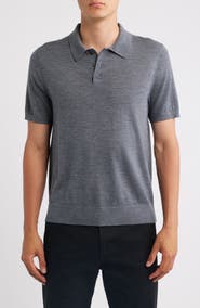 Vince Short Sleeve Merino Wool Polo Sweater