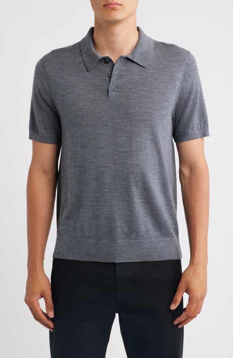 Short Sleeve Merino Wool Polo Sweater