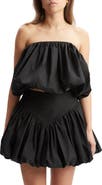 Bardot Lissett Cotton Poplin Strapless Balloon Top