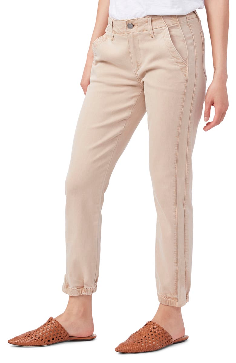 PAIGE Mayslie Ribbon Side Stripe High Waist Twill Joggers, Alternate, color, 