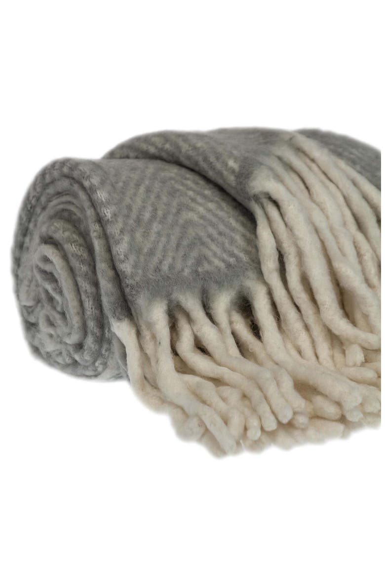 Nagar Fringe Throw Blanket, Alternate, color, GRAY