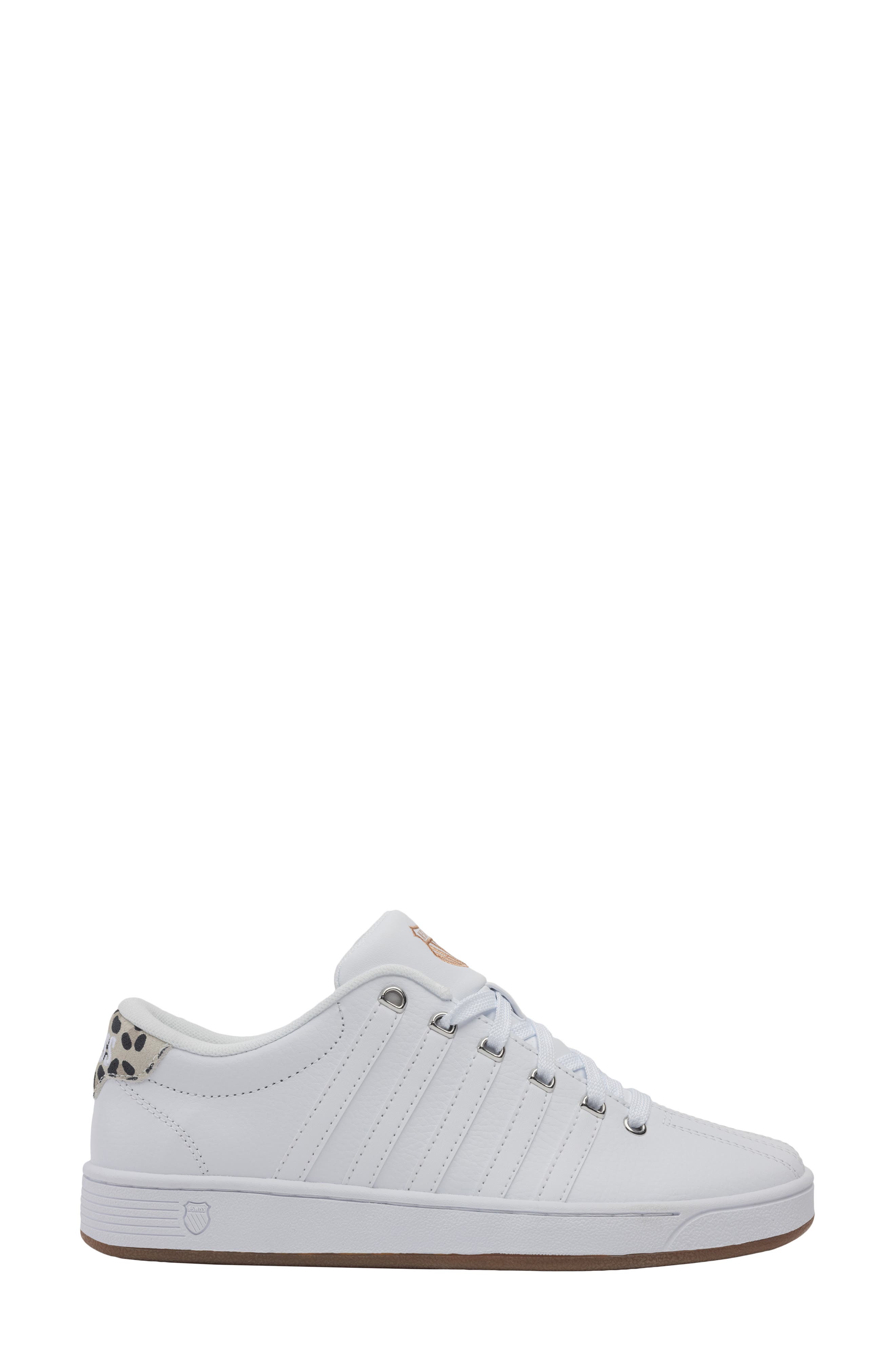 K-Swiss Court Pro II CMF Leather Sneaker, Alternate, color, White/ Lite Gum/ Leopard-M